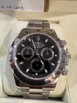 2013 ROLEX COSMOGRAPH DAYTONA 116520 40MM, STEEL, BLACK DIAL, BOX AND PAPERS