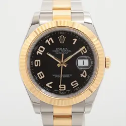 ROLEX DATEJUST 116333 SS×YG AT BLACK DIAL 2 EXTRA LINKS