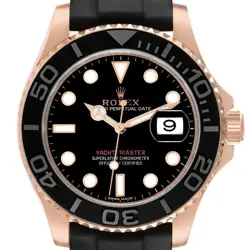 ROLEX YACHTMASTER 40MM ROSE GOLD OYSTERFLEX BRACELET MENS WATCH 116655