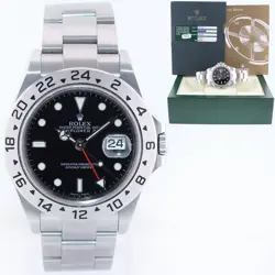 MINT 2009 PAPERS ROLEX 16570 BLACK STEEL 3186 MOVEMENT EXPLORER 40MM WATCH BOX