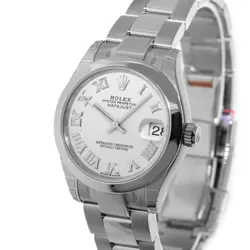 ROLEX DATEJUST 31MM STAINLESS STEEL WHITE ROMAN DIAL & SMOOTH BEZEL 278240