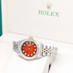 Rolex 26mm 18K Half Yellow Gold Red Degrade Big Diamonds Datejust REF: 69173