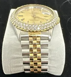 Rolex Datejust 36 16013 TWO TONE Gold Silver Jubilee Bracelet Diamond Gold Bezel