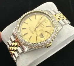 Rolex Datejust 36 16013 TWO TONE Gold Silver Jubilee Bracelet Diamond Gold Bezel
