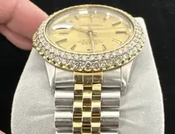 Rolex Datejust 36 16013 TWO TONE Gold Silver Jubilee Bracelet Diamond Gold Bezel