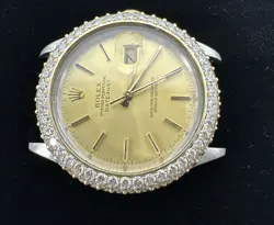 Rolex Datejust 36 16013 TWO TONE Gold Silver Jubilee Bracelet Diamond Gold Bezel