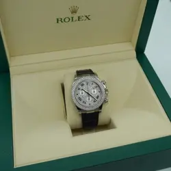 Rolex Daytona Cosmograph 40mm 18k WHITE GOLD Watch FACTORY DIAMOND  116589RBR