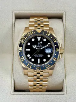 2023 ROLEX GMT-MASTER II 40MM 126718GRNR YELLOW GOLD JUBILEE BLACK DIAL