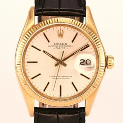 ROLEX 34MM DATE 14K YELLOW GOLD AUTOMATIC VINTAGE 1503 OYSTER PERPETUAL DATE