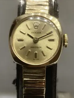 LADIES  9CT GOLD ROLEX PRECISION MANUAL WIND WRIST WATCH