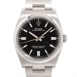 ROLEX OYSTER PERPETUAL 126000 SS AT BLACK DIAL 1 EXTRA LINK