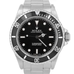 ROLEX SUBMARINER NO-DATE STAINLESS STEEL BLACK 40MM AUTOMATIC WATCH 14060 BOX
