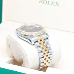Rolex 36mm 18K Half Yellow Gold Onyx 6 & 9 Diamonds Datejust REF: 116233 (Z)