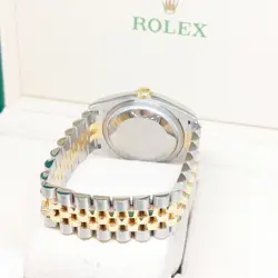 Rolex 36mm 18K Half Yellow Gold Onyx 6 & 9 Diamonds Datejust REF: 116233 (Z)