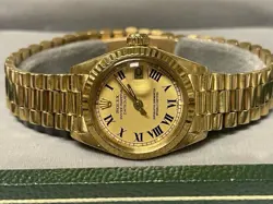 LADIES ROLEX DATEJUST 18K YELLOW GOLD WATCH
