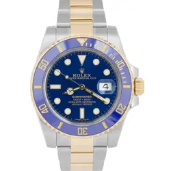 MINT PAPERS ROLEX SUBMARINER DATE CERAMIC BLUE 40MM TWO-TONE 18K GOLD 116613 BOX