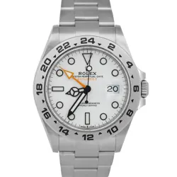 MINT NEW PAPERS ROLEX EXPLORER II 42MM POLAR WHITE STEEL ORANGE GMT 226570 BOX