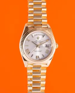 ROLEX DAY DATE 40MM 228238 YELLOW GOLD SILVER ROMAN