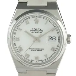 USED ROLEX OYSTER QUARTZ DATEJUST 17000A WHITE CASE: 36MM MEN'S WATCH #11010