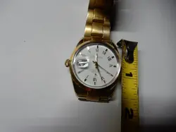 Men's Rolex Watch, gold, medium size, aftermarket gold band with some wear