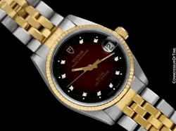 TUDOR (ROLEX) PRINCE OYSTERDATE SS & 18K GOLD & DIAMOND WATCH - MINT W/ WARRANTY