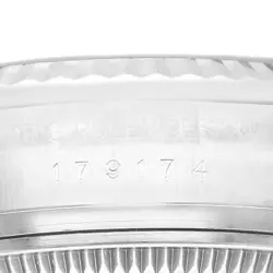 ROLEX DATEJUST STEEL WHITE GOLD BLACK DIAL LADIES WATCH 179174