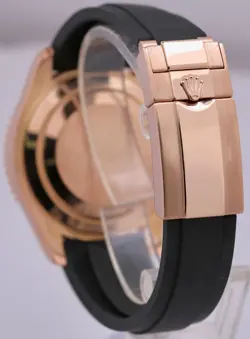 Rolex Yacht-Master 18k Rose Gold Oysterflex Black 40mm 116655 Watch BOX