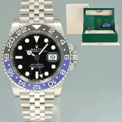 2023 NEW PAPERS ROLEX GMT MASTER II BATMAN BLUE JUBILEE 126710 BLNR WATCH BOX