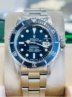 Rolex Submariner Date 1680 Tiffany & Co Dial RARE Vintage Watch Box