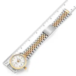 ROLEX DATEJUST STEEL YELLOW GOLD WHITE DIAL VINTAGE MENS WATCH 16013