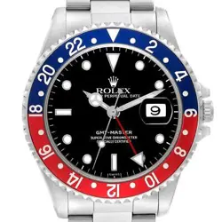 ROLEX GMT MASTER 40MM BLUE RED PEPSI BEZEL STEEL MENS WATCH 16700