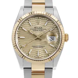 ROLEX DATEJUST 36 126233 GOLD FLUTED MOTIF BAR 3 ROWS OYSTER BRACELET RANDOM...