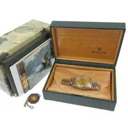ROLEX Datejust 16233G Champagne Dial 10P Diamond K18YG 45505 watch men TO183564