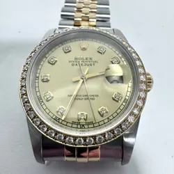 Rolex 16233 Oyster Perpetual Datejust Jubilee Dia Bezzel/Dial 18K St (WMP011217)
