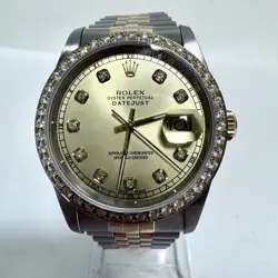 Rolex 16233 Oyster Perpetual Datejust Jubilee Dia Bezzel/Dial 18K St (WMP011217)