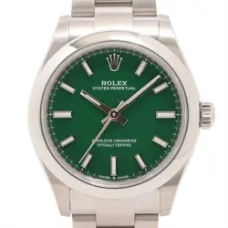 ROLEX OYSTER PERPETUAL 277200 SS AT GREEN-FACE 2 EXTRA LINKS