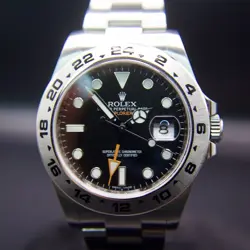 ROLEX EXPLORER II 216570 SILVER OYSTER BRACELET BLACK DIAL WITH SILVER BEZEL