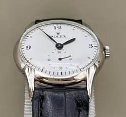 VTG ROLEX  33,9mm Ø NIQUEL PLATED CASE WHITE DIAL WORKING CIRCA 1930