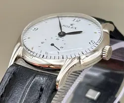 VTG ROLEX  33,9mm Ø NIQUEL PLATED CASE WHITE DIAL WORKING CIRCA 1930