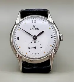 VTG ROLEX  33,9mm Ø NIQUEL PLATED CASE WHITE DIAL WORKING CIRCA 1930