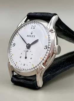 VTG ROLEX  33,9mm Ø NIQUEL PLATED CASE WHITE DIAL WORKING CIRCA 1930