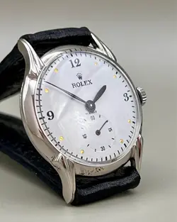 VTG ROLEX  33,9mm Ø NIQUEL PLATED CASE WHITE DIAL WORKING CIRCA 1930