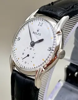 VTG ROLEX  33,9mm Ø NIQUEL PLATED CASE WHITE DIAL WORKING CIRCA 1930