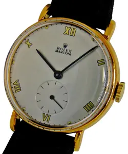 VINTAGE ROLEX MARCONI MANUAL WIND 18K GOLD PLATED CASE MENS WATCH JUST SERVICED