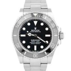 NEW 2023 PAPERS ROLEX SUBMARINER 41MM NO-DATE CERAMIC BLACK STEEL 124060 LN BOX