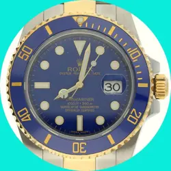 2012 ROLEX SUBMARINER #116613 LB WATCH 18K+SS BLUE 40MM BOX CARD BOOKLET
