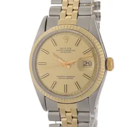 ROLEX DATEJUST 1601 36MM 18K GOLD & STEEL AUTOMATIC JUBILEE BAND WATCH
