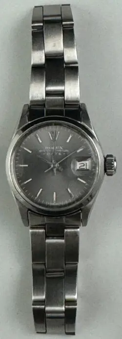 ROLEX 6516 VINTAGE STAINLESS STEEL AUTOMATIC LADIES WATCH GREY DIAL, US SELLER