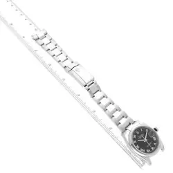 ROLEX DATEJUST BLACK ROMAN DIAL STEEL MENS WATCH 116200