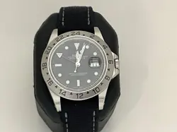 ROLEX EXPLORER II 16570 BLACK STAINLESS STEEL GMT DATE 40MM OYSTER WATCH